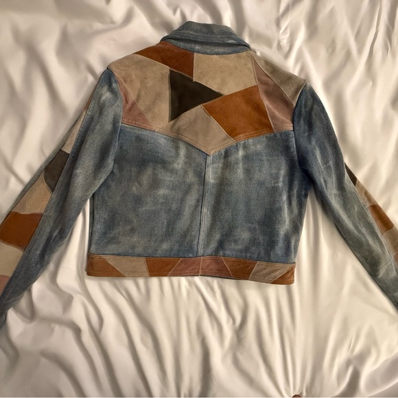 Free People Dallas Suede Denim
Jacket Patchwork Western Button Up 
Size XS - Picture 6 of 8